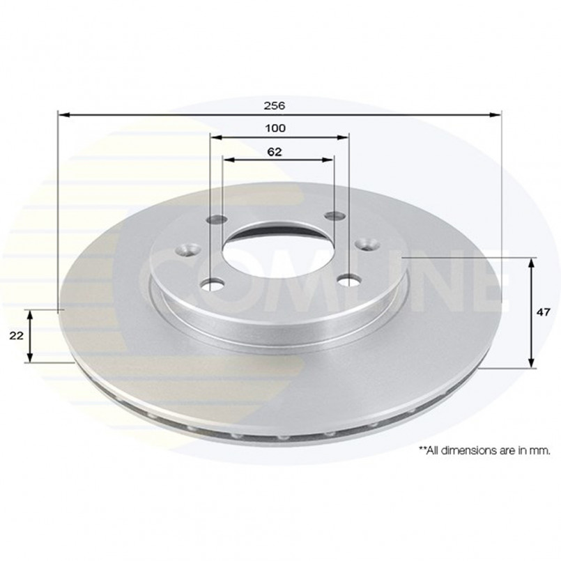 ADC1077V Comline - Диск гальмівний вентильований з покриттям