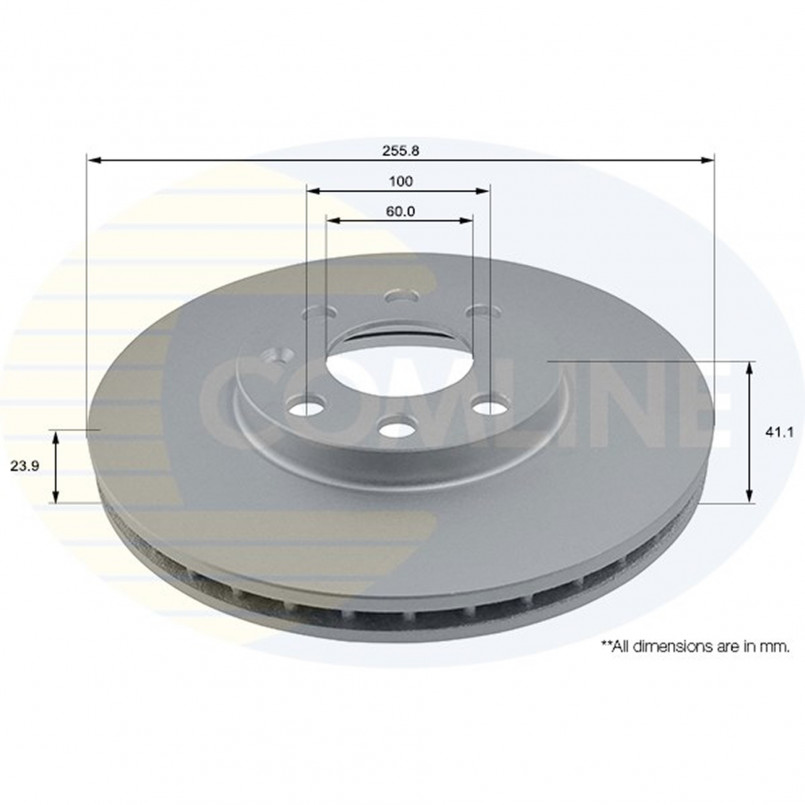 ADC1105V Comline - Диск гальмівний вентильований з покриттям