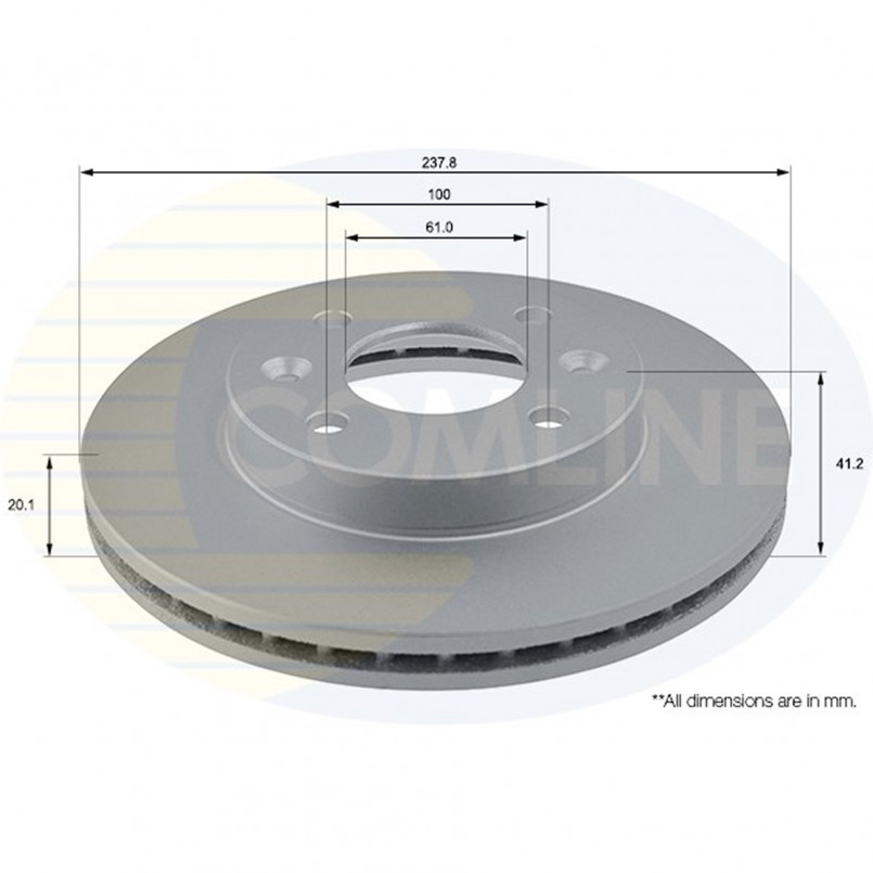 ADC1505V Comline - Диск гальмівний вентильований з покриттям