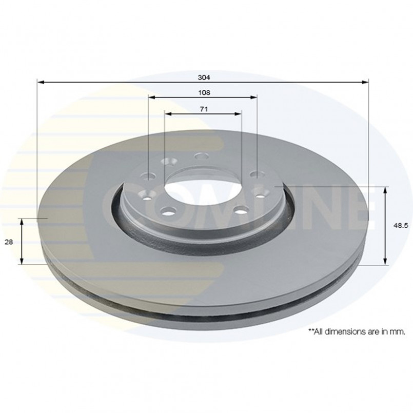 ADC1579V Comline - Диск гальмівний вентильований з покриттям