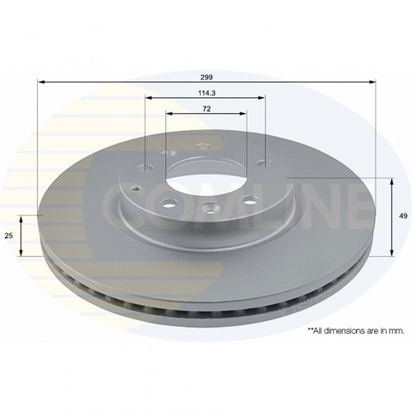 ADC0469V Comline - Диск гальмівний вентильований з покриттям