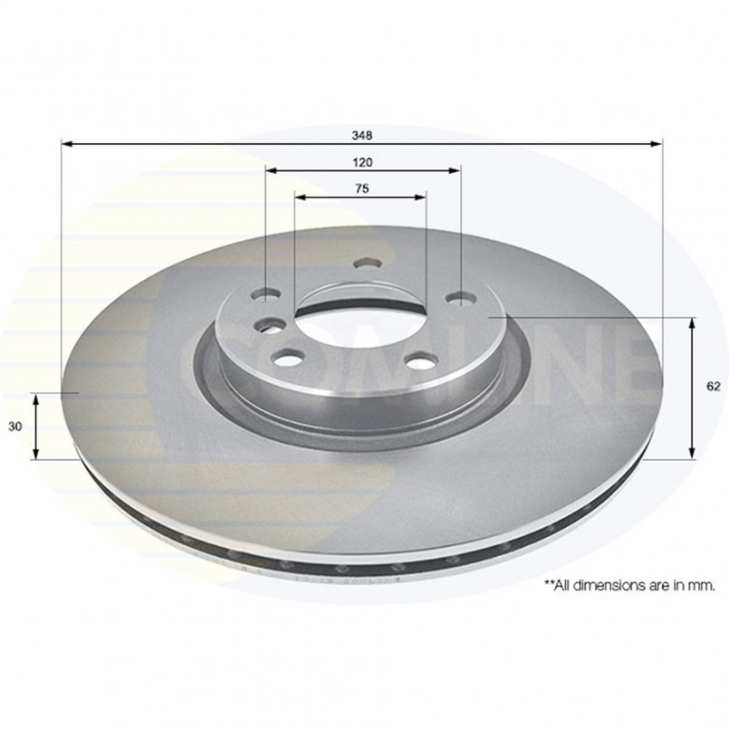 ADC1755V Comline - Диск гальмівний вентильований з покриттям