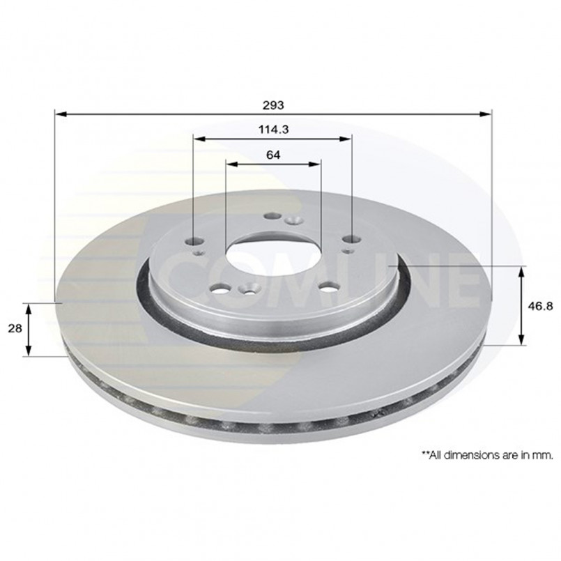 ADC0560V Comline - Диск гальмівний вентильований з покриттям