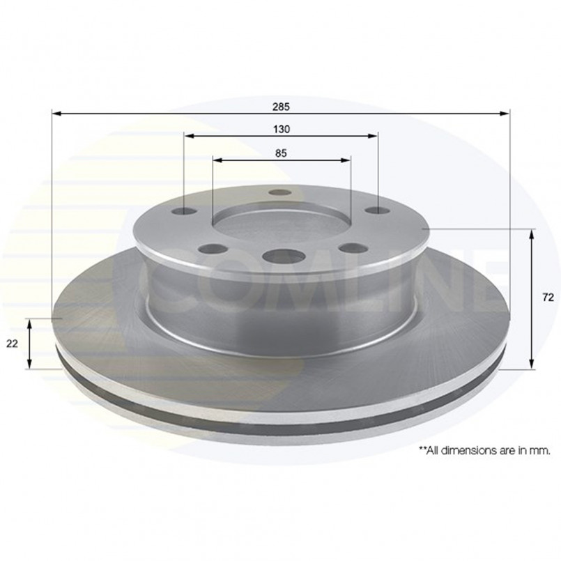ADC1664V Comline - Диск гальмівний вентильований з покриттям