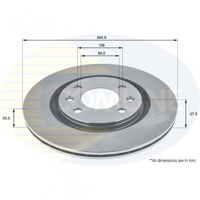 ADC1504V Comline - Диск гальмівний вентильований з покриттям