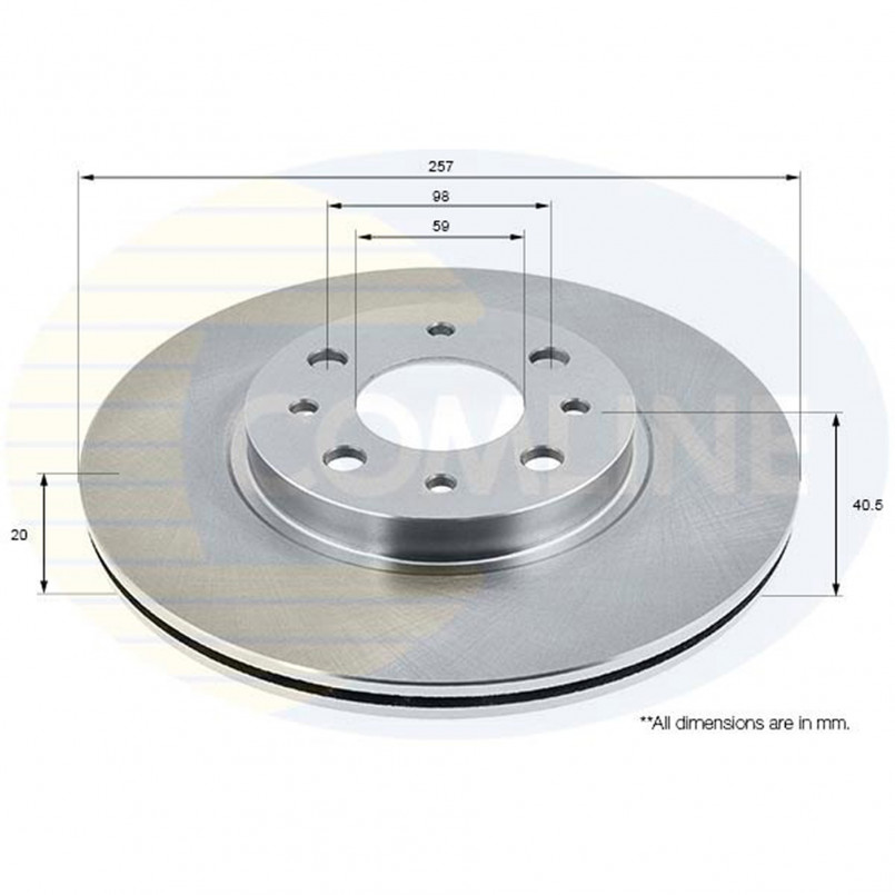 ADC1803V Comline - Диск гальмівний вентильований з покриттям