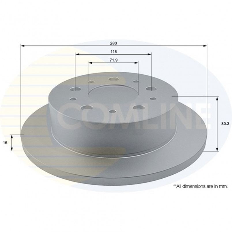 ADC1577 Comline - Диск гальмівний з покриттям