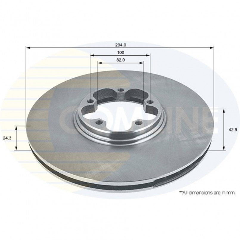 ADC1213V Comline - Диск гальмівний вентильований з покриттям