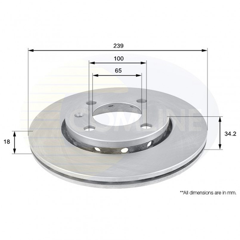 ADC1413V Comline - Диск гальмівний вентильований