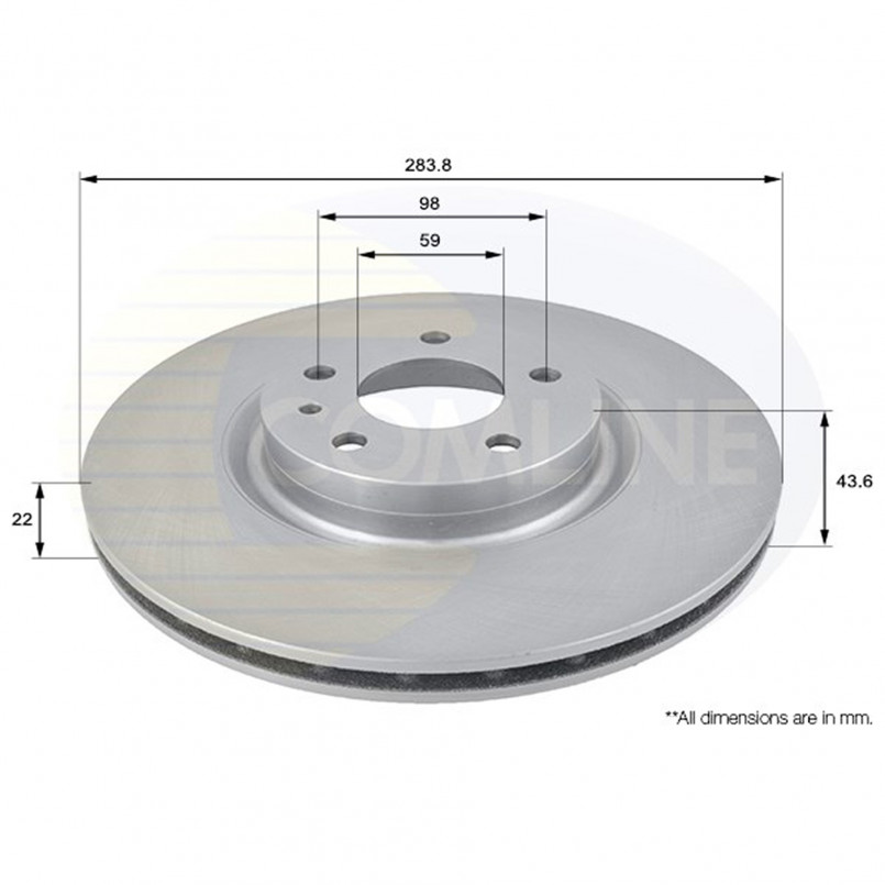 ADC1805V Comline - Диск гальмівний вентильований з покриттям