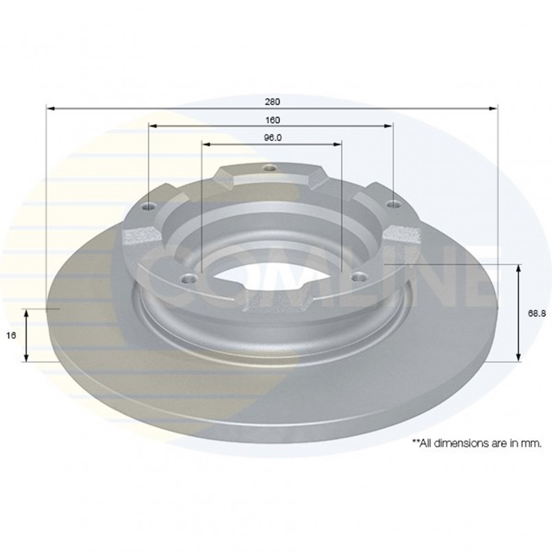 ADC1241 Comline - Диск гальмівний з покриттям