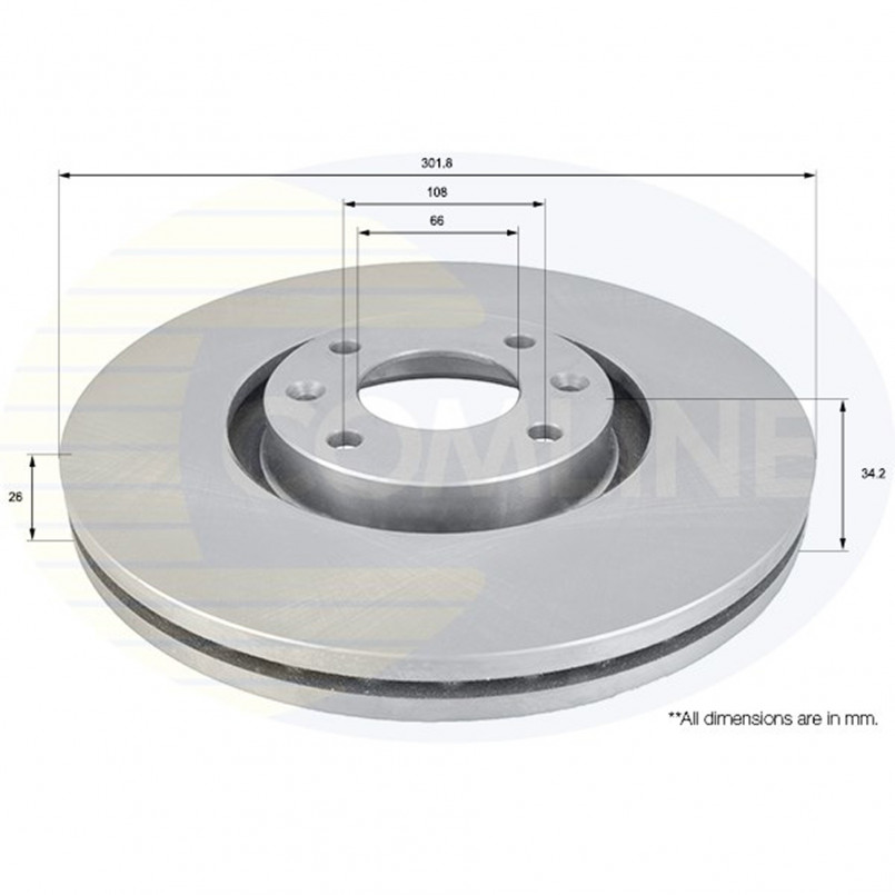ADC1574V Comline - Диск гальмівний вентильований