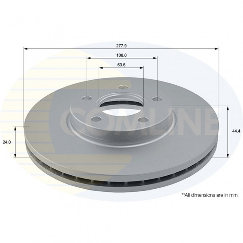 ADC1221V Comline - Диск гальмівний вентильований з покриттям