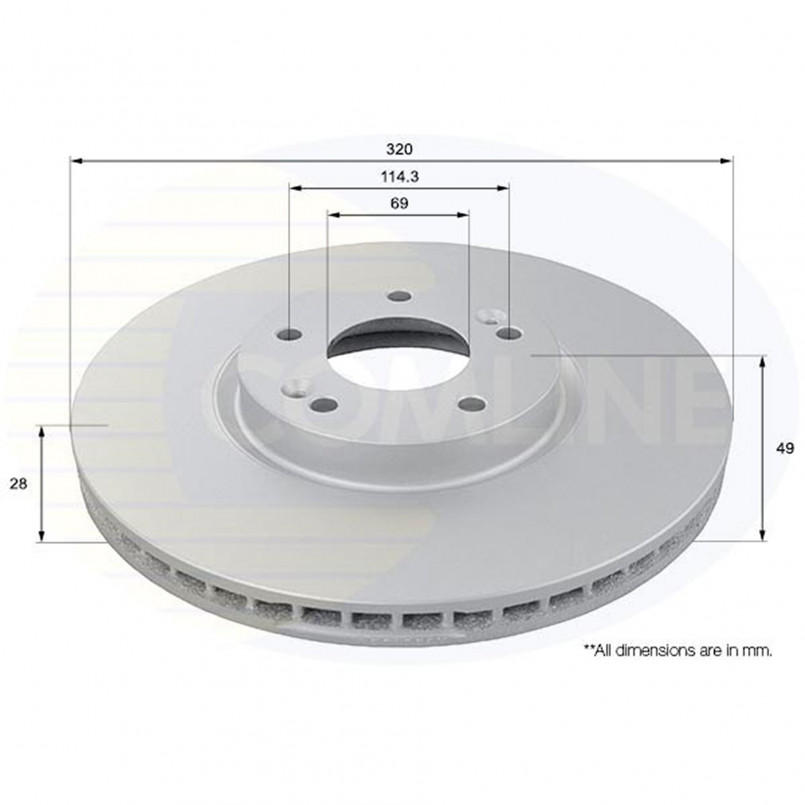 ADC1096V Comline - Диск гальмівний вентильований з покриттям