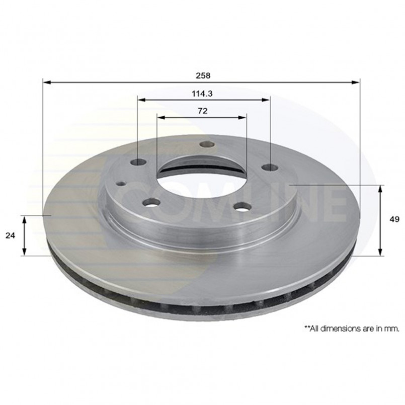 ADC0416V Comline - Диск гальмівний вентильований