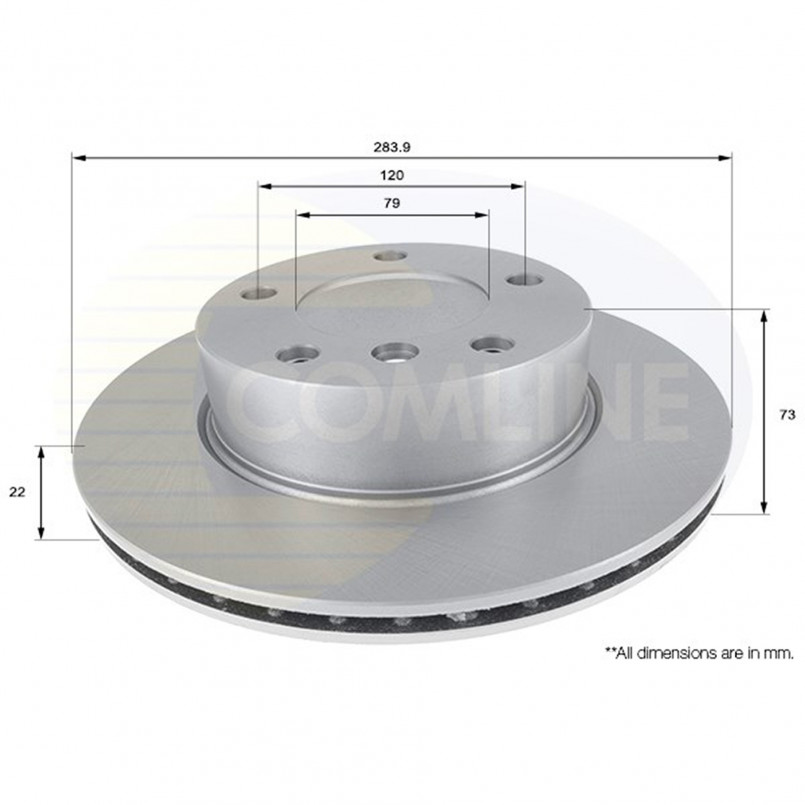 ADC1716V Comline - Диск гальмівний вентильований з покриттям