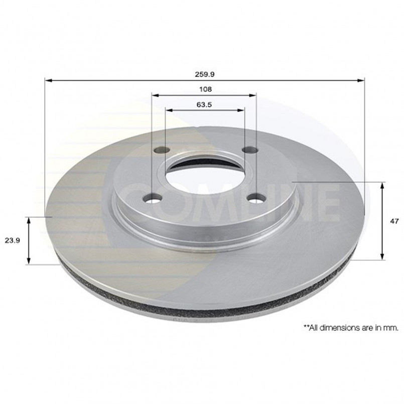 ADC1202V Comline - Диск гальмівний вентильований