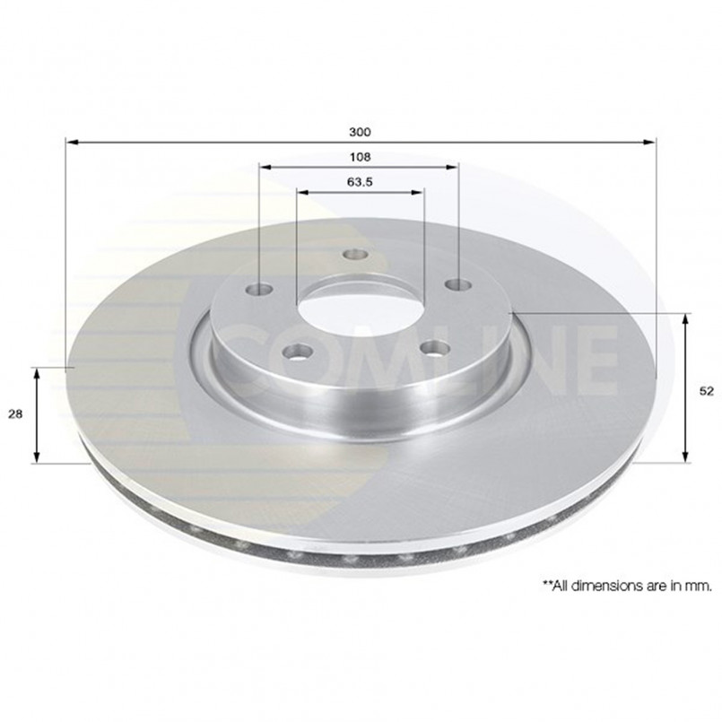 ADC1249V Comline - Диск гальмівний вентильований з покриттям