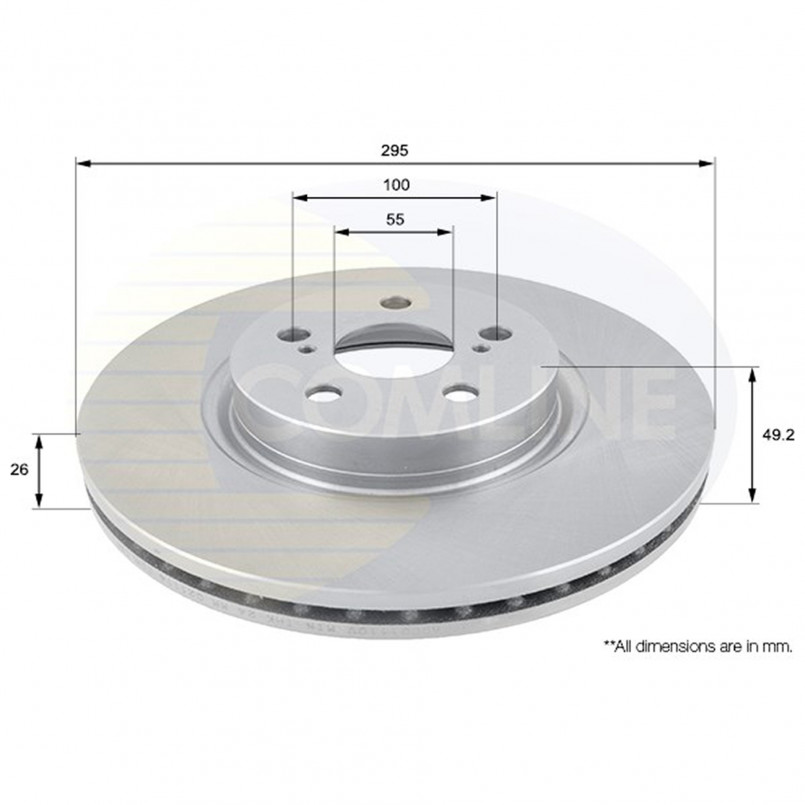 ADC01110V Comline - Диск гальмівний вентильований з покриттям