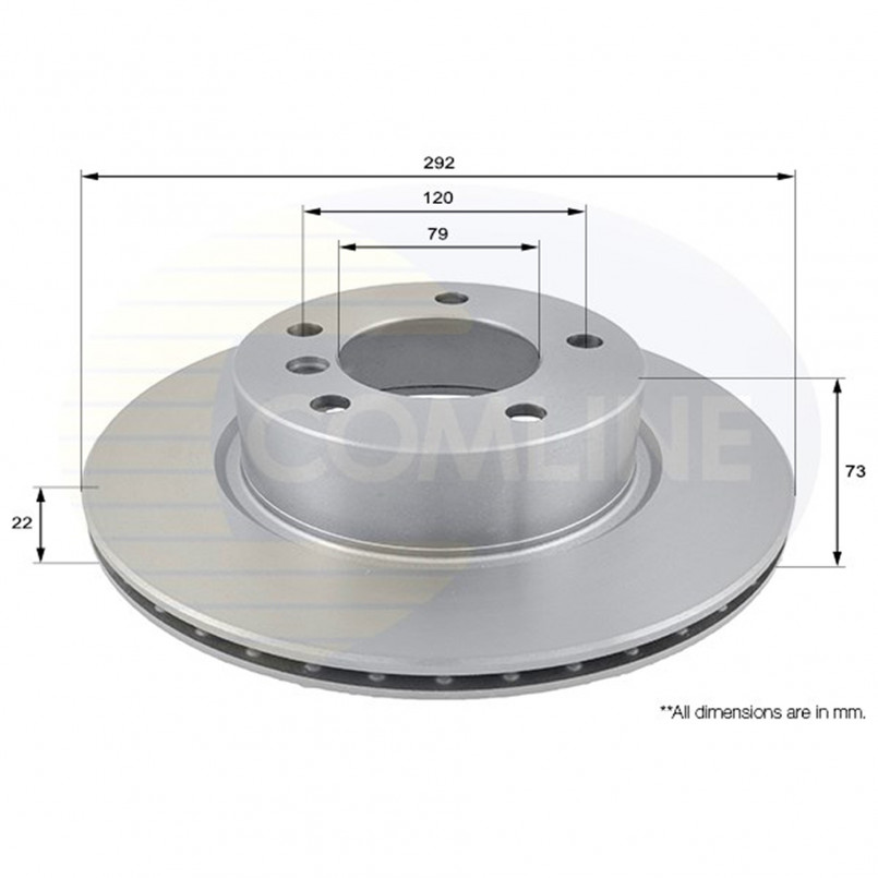 ADC1717V Comline - Диск гальмівний вентильований з покриттям