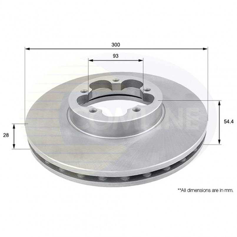 ADC1232V Comline - Диск гальмівний вентильований з покриттям