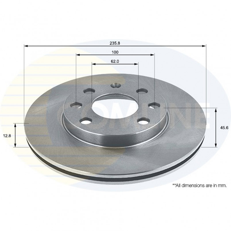 ADC1406 Comline - Диск гальмівний з покриттям