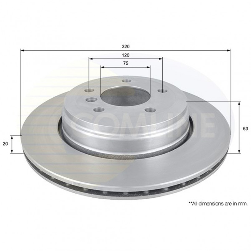 ADC1726V Comline - Диск гальмівний вентильований з покриттям