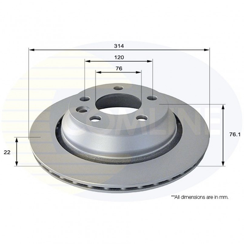 ADC1472V Comline - Диск гальмівний вентильований з покриттям