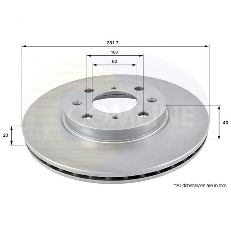 ADC0922V Comline - Диск гальмівний вентильований з покриттям