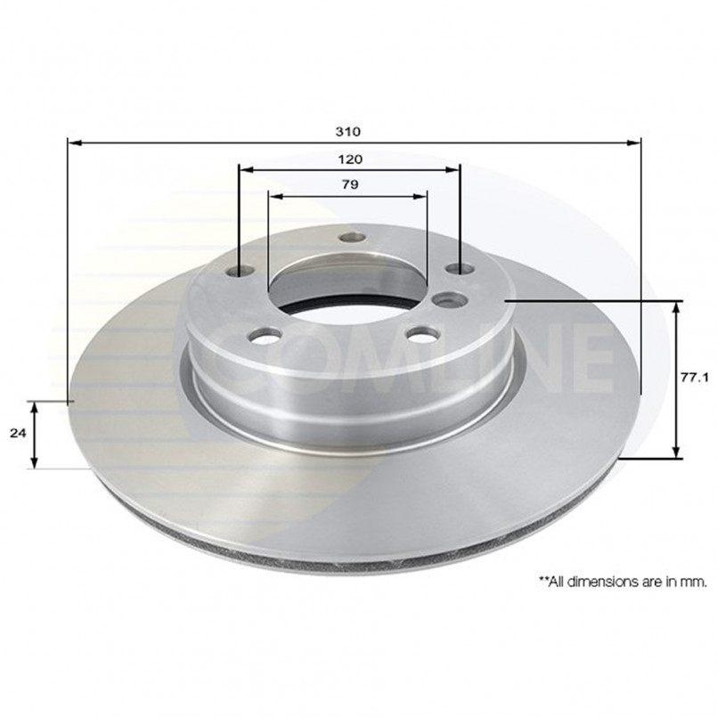 ADC1737V Comline - Диск гальмівний вентильований з покриттям