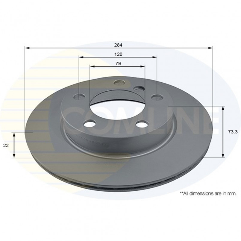 ADC2823V Comline - Диск гальмівний вентильований з покриттям