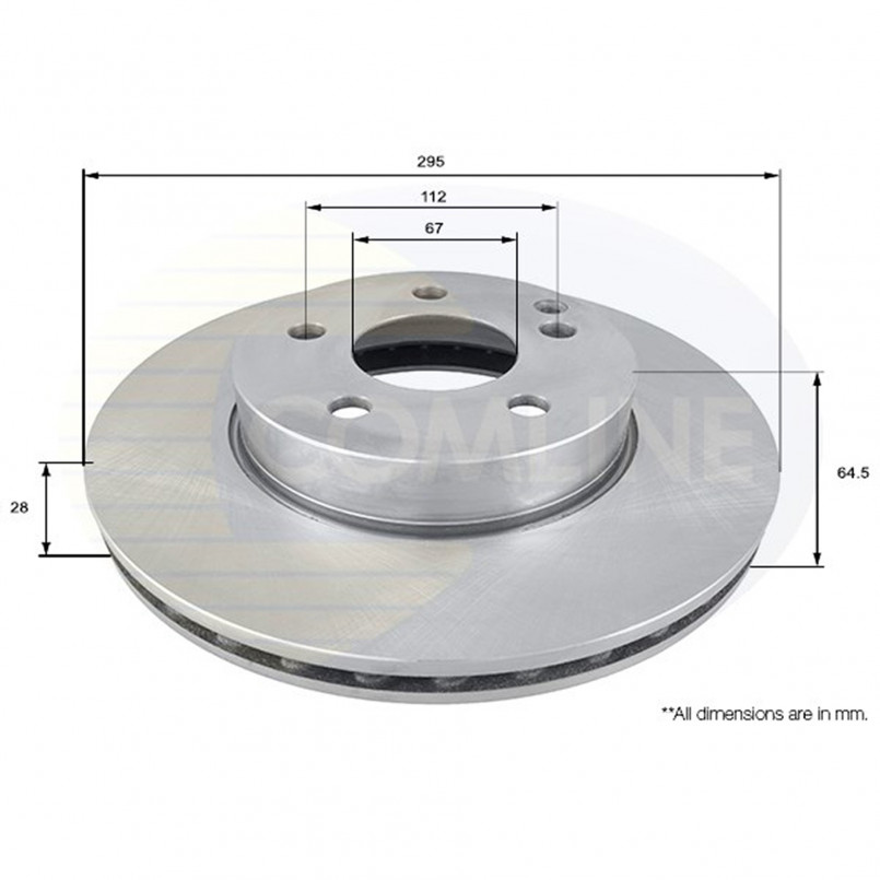 ADC1662V Comline - Диск гальмівний вентильований з покриттям