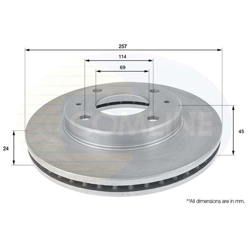 ADC1035V Comline - Диск гальмівний вентильований