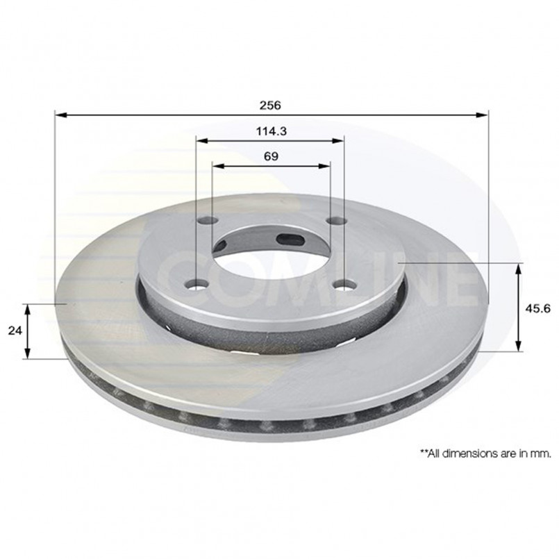ADC0374V Comline - Диск гальмівний вентильований з покриттям
