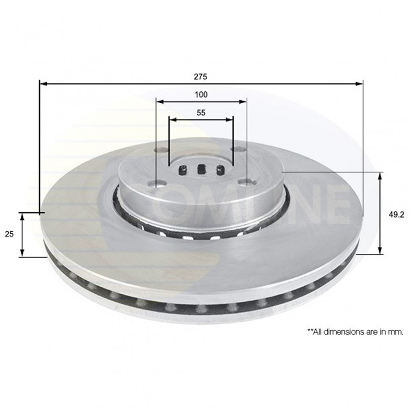 ADC01118V Comline - Диск гальмівний вентильований