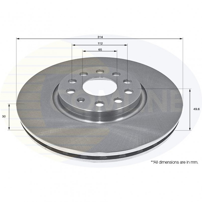 ADC2601V Comline - Диск гальмівний вентильований з покриттям