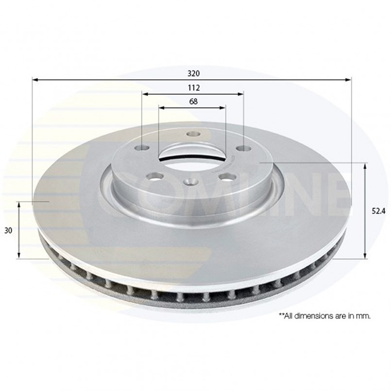 ADC2614V Comline - Диск гальмівний вентильований з покриттям