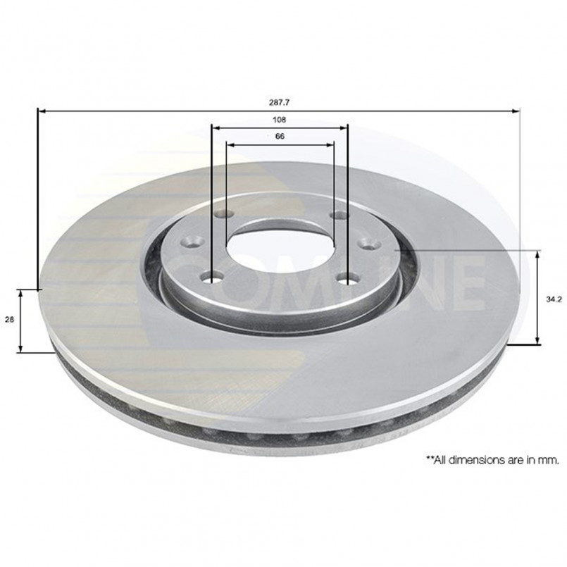 ADC1544V Comline - Диск гальмівний вентильований