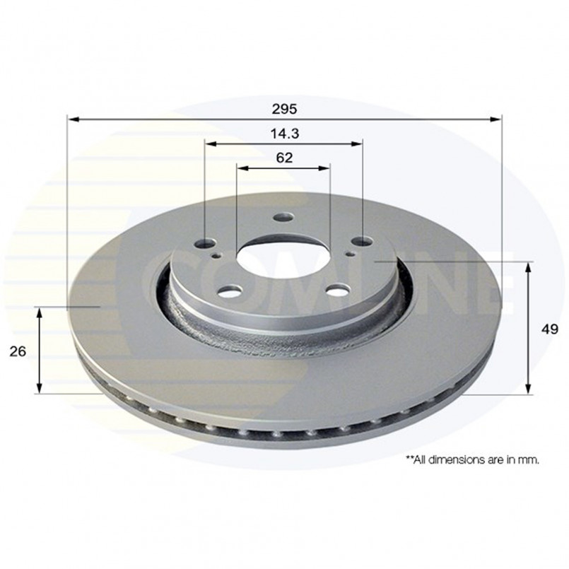 ADC01150V Comline - Диск гальмівний вентильований з покриттям