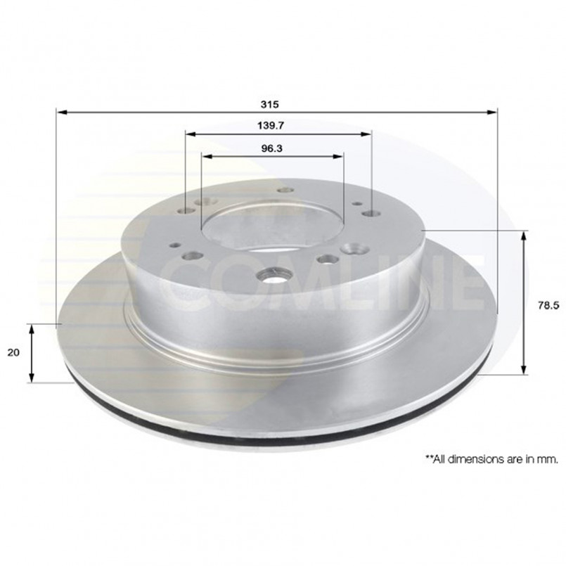 ADC2404V Comline - Диск гальмівний вентильований з покриттям