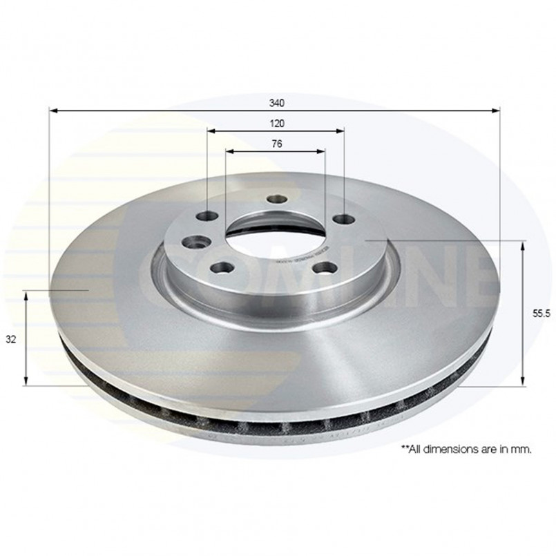 ADC2610V Comline - Диск гальмівний вентильований з покриттям