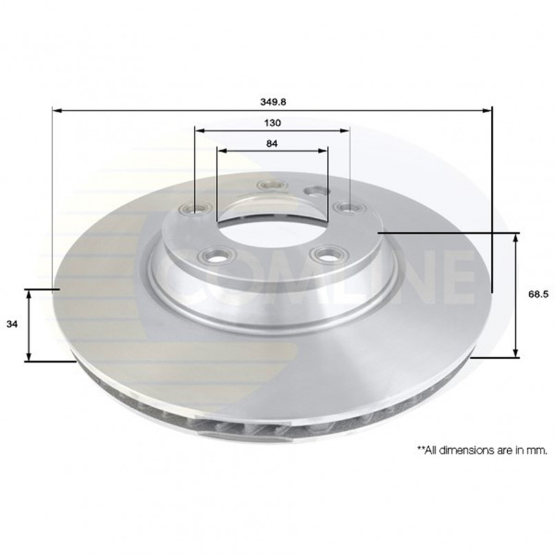 ADC1459V Comline - Диск гальмівний вентильований з покриттям