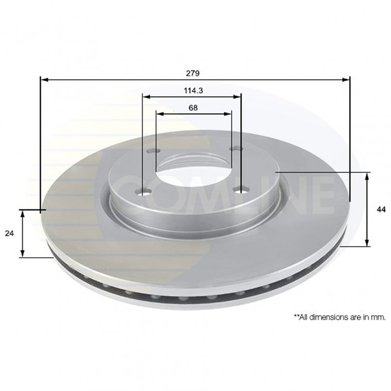 ADC0284V Comline - Диск гальмівний вентильований