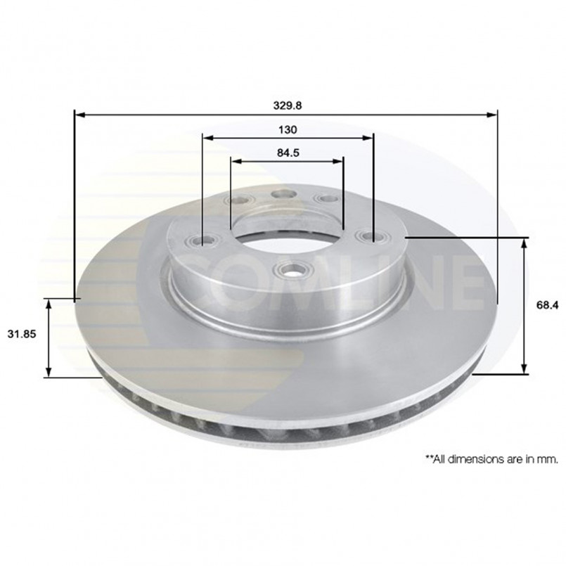ADC1475V Comline - Диск гальмівний вентильований з покриттям (правий)