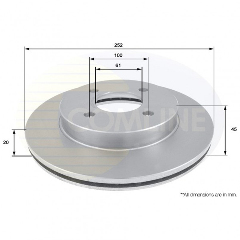 ADC0262V Comline - Диск гальмівний вентильований