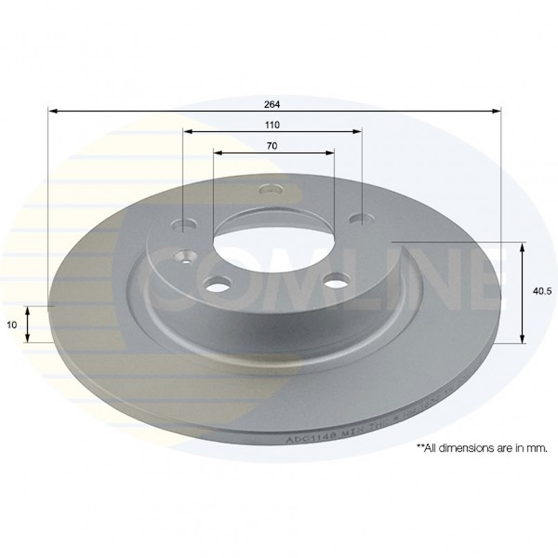 ADC1148 Comline - Диск гальмівний з покриттям
