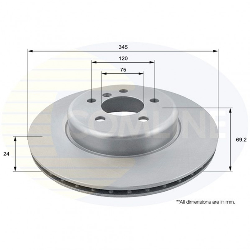 ADC1788V Comline - Диск гальмівний вентильований з покриттям