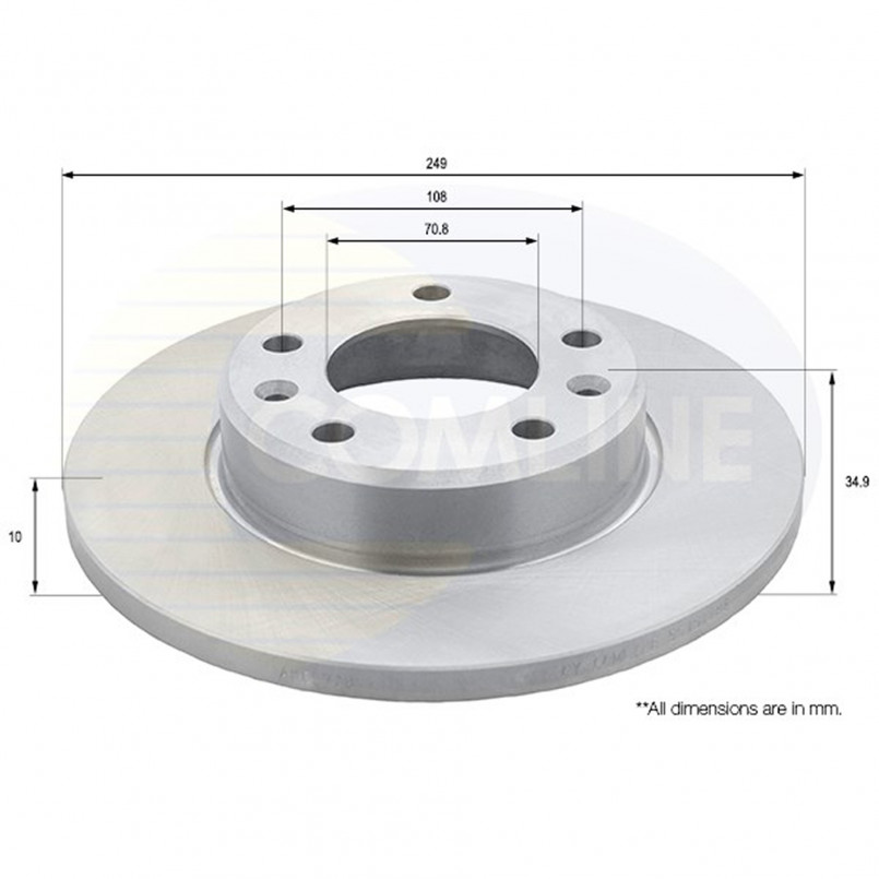 ADC2728 Comline - Диск гальмівний з покриттям