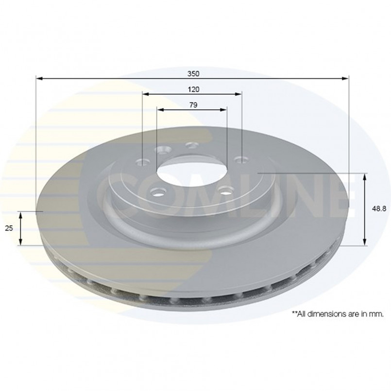 ADC1282V Comline - Диск гальмівний вентильований з покриттям