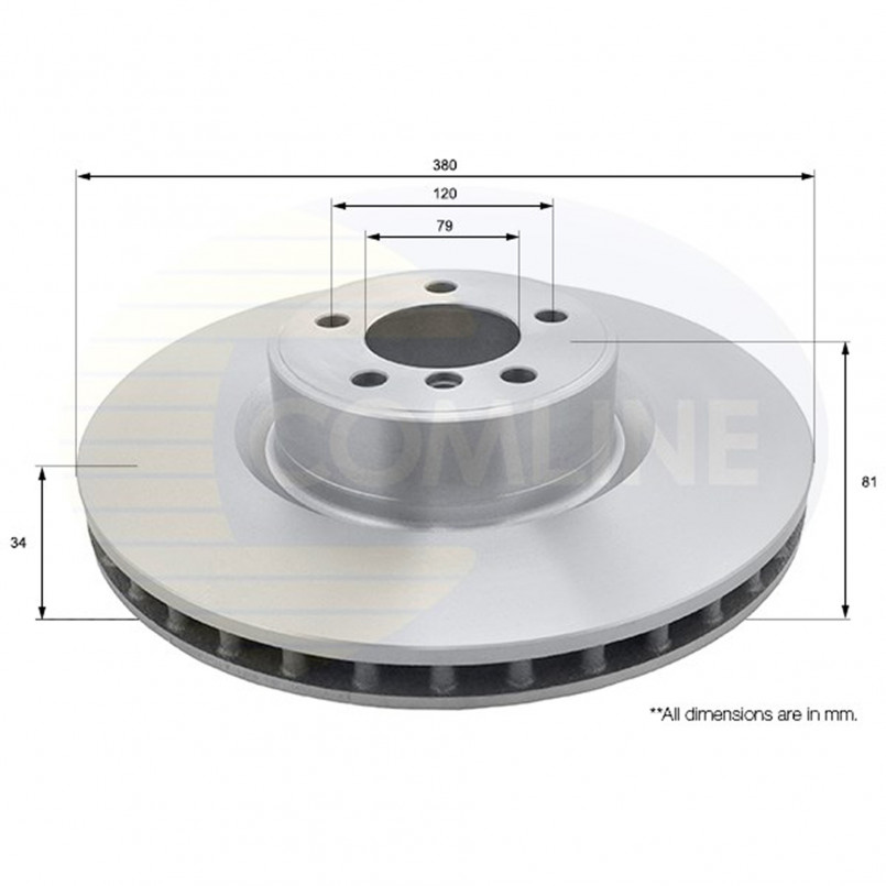 ADC1341V Comline - Диск гальмівний вентильований з покриттям